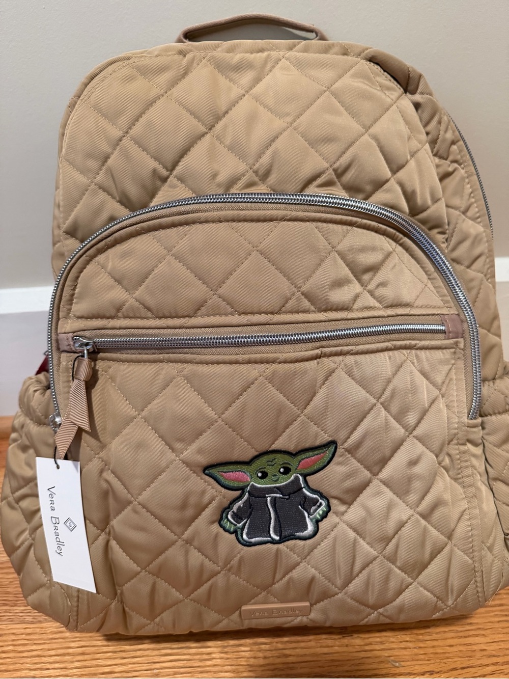 Limited Edition Vera Bradley Campus Quilted Backpack with Grogu embroidery